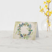 ホリーリース カード (黄色い花)