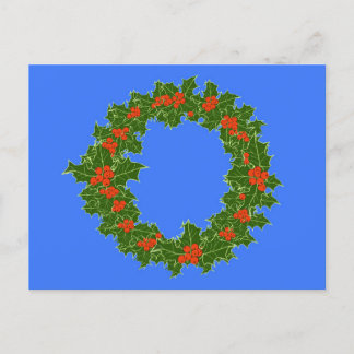 ホリーリース&クリスマスレッドベリー ポストカード