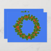 ホリーリース&クリスマスレッドベリー ポストカード (正面/裏面)