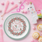 ホリーリース「ホリーすてき」クリスマスホリデーベル ペーパープレート (パーティー)