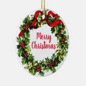 ホリーリース・書道 セラミックオーナメント (右)