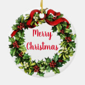 ホリーリース・書道 セラミックオーナメント (裏面)