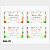 ホリーリーフとレッドリボンホリデーフード スクエアシール (シート)