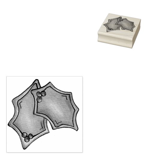 ホリーリーフ葉ズシュガークッキークリスマスベーキング ラバースタンプ (押印)