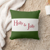 ホリーレッドすてきホリデークリスマスタイポグラフィ クッション (ブランケット)