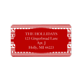 ホリーレッドすてき北欧プリントトナディアクリスマス ラベル