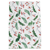 ホリーレッドベリークリスマスパターン ミディアムペーパーバッグ (裏面)