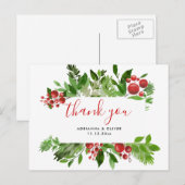 ホリーレッドベリークリスマモダンス結婚ト感謝 ポストカード (正面/裏面)