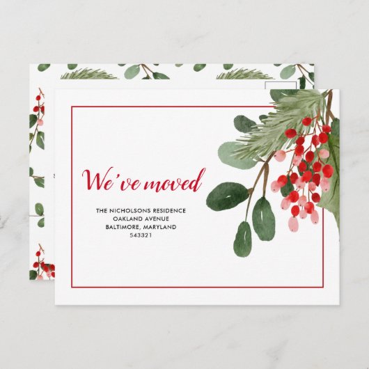 ホリーレッドベリーニューホーム |移動しました 案内ポストカード (正面/裏面)