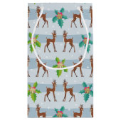 ホリーレトロ付き冬のクリスマスディアーインスパイア スモールペーパーバッグ (裏面)