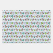 ホリーレトロ付き冬のクリスマスディアーインスパイア ラッピングペーパーシート (正面3)