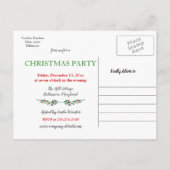 ホリーヴィンテージ|クリスマスディナー|ホリデーパーティ 案内ポストカード (裏面)