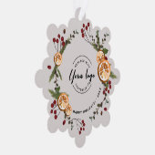 ホリー乾燥オレンジの葉ビジネスのロゴクリスマス オーナメントカード (右)