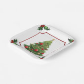 ホリー付きクリスマスツリー ペーパープレート (傾斜あり)