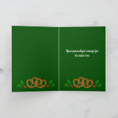 ホリー付きクリスマスプレッツェルパターン:独自の文字を追加 カード (内部)