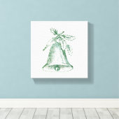 ホリー付きクリスマスベル キャンバスプリント (インサイチュ (ウッドフロア))