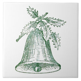 ホリー付きクリスマスベル タイル