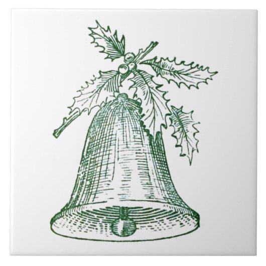 ホリー付きクリスマスベル タイル (正面)