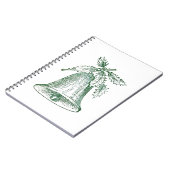 ホリー付きクリスマスベル ノートブック (左側)