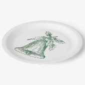 ホリー付きクリスマスベル ペーパープレート (アングル)