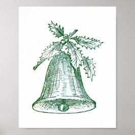 ホリー付きクリスマスベル ポスター