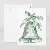 ホリー付きクリスマスベル ポストカード (正面/裏面)