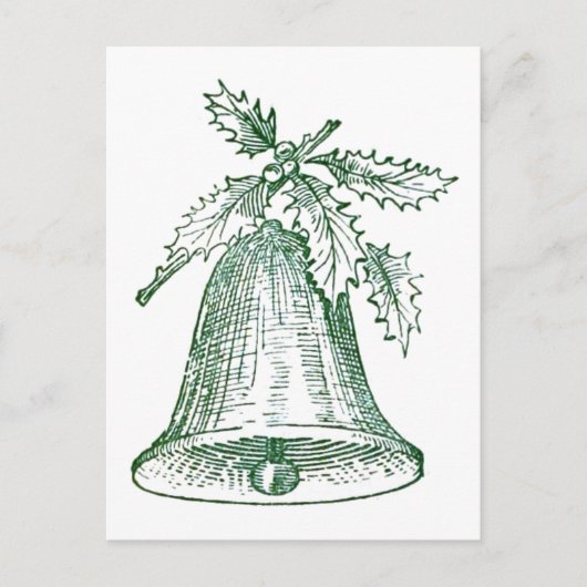 ホリー付きクリスマスベル ポストカード (正面)
