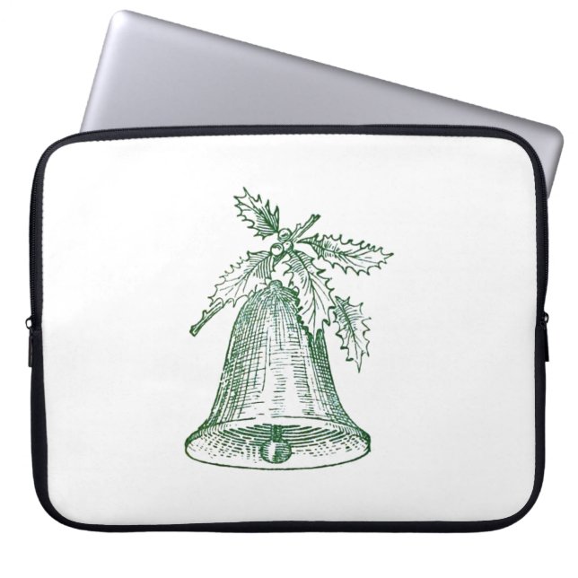 ホリー付きクリスマスベル ラップトップスリーブ (正面)