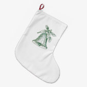 ホリー付きクリスマスベル ラージクリスマスストッキング (正面 (吊り時))