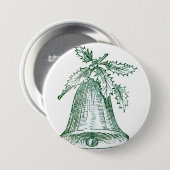 ホリー付きクリスマスベル 缶バッジ (正面&裏面)