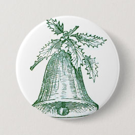 ホリー付きクリスマスベル 缶バッジ