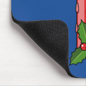 ホリー付きクリスマスレッドピラーキャンドル マウスパッド (コーナー)