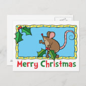 ホリー付きマウス ポストカード (正面/裏面)