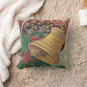 ホリー付きヴィンテージクリスマスベル クッション (ブランケット)