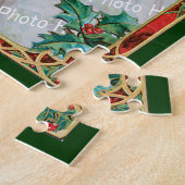 ホリー付き合わせステンドグラス葉枠 ジグソーパズル (側面)