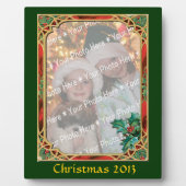 ホリー付き合わせステンドグラス葉枠 フォトプラーク (正面)