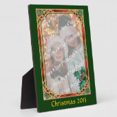 ホリー付き合わせステンドグラス葉枠 フォトプラーク (側面)