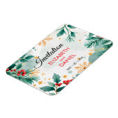 ホリー付き水彩色クリスマス結婚式招待状 マグネット (左側)