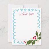 ホリー付き青フェスティバルホタテの枠 サンキューカード (正面)