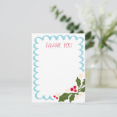 ホリー付き青フェスティバルホタテの枠 サンキューカード (スタンド正面)