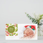 ホリー伝統的デザインメリークリスマスフォト シーズンカード (スタンド正面)