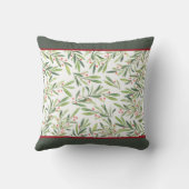 ホリー伝統的レッドベリークリスマスホリデー クッション (裏面)