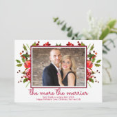 ホリー写真クリスマス妊娠告知カード 招待状 (スタンド正面)