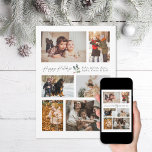 ホリー写真コラージュミニマルハッピーフォトtouch シーズンカード<br><div class="desc">6 photo area in various orientations; white "frame"はエディタ内の任意の色に変更できる；テキストや写真に合わせてホリーアクセントを拡大または拡大する。背面にメッセージを追加するか、希望の写真をもし追加する。「Happy Holidays」グラフィックはフルエディターで削除でき、独自の文字を追加できる</div>