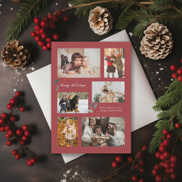 ホリー写真ミニマルコラージュ赤のtouch シーズンカード