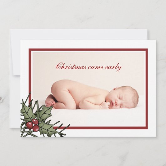 ホリー写真誕生のお知らせ シーズンカード (正面)