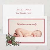 ホリー写真誕生のお知らせ シーズンカード (正面/裏面)