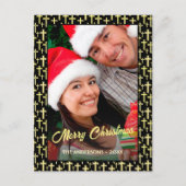 ホリー十字家族クリスマスフォト信仰宗教 シーズンポストカード (正面)