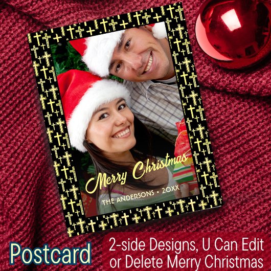 ホリー十字家族クリスマスフォト信仰宗教 シーズンポストカード