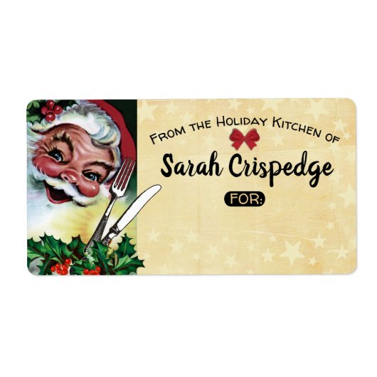 ホリー器具クリスマスフードの休日ベーキングラベル ラベル (正面)